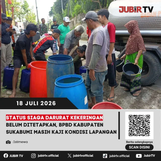 💧 Musim kemarau mulai dirasakan, tapi status siaga darurat kekeringan di Kabupaten Sukabumi masih belum ditetapkan. BPBD saat ini masih mengkaji kondisi di lapangan sebelum menerbitkan keputusan resmi. Lalu bagaimana kondisi wilayah yang mulai terdampak?

📌 𝐈𝐧𝐟𝐨 𝐥𝐞𝐧𝐠𝐤𝐚𝐩𝐧𝐲𝐚 𝐜𝐞𝐤 𝐝𝐢 𝐬𝐭𝐨𝐫𝐲 & 𝐬𝐨𝐫𝐨𝐭𝐚𝐧

#jubirtv #jubirtvnewscom #kabupatensukabumi #sukabumi #bpbd #kekeringan #musimkemarau #airbersih #bencanadaerah #beritasukabumi