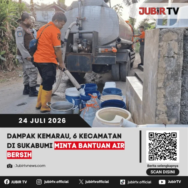 💧 Dampak musim kemarau di Kabupaten Sukabumi semakin meluas. Hingga kini, enam kecamatan telah mengajukan bantuan air bersih kepada BPBD untuk memenuhi kebutuhan warga yang terdampak krisis air. Masyarakat diimbau tetap bijak menggunakan air selama musim kemarau berlangsung.

📌 𝐈𝐧𝐟𝐨 𝐥𝐞𝐧𝐠𝐤𝐚𝐩𝐧𝐲𝐚 𝐜𝐞𝐤 𝐝𝐢 𝐬𝐭𝐨𝐫𝐲 & 𝐬𝐨𝐫𝐨𝐭𝐚𝐧

#jubirtv #jubirtvnewscom #kekeringan #airbersih #bpbd #kabupatensukabumi #musimkemarau #krisisair #beritasukabumi #jawabarat