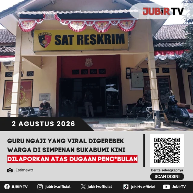 ⚠️ Kasus dugaan penc*bulan yang menyeret seorang oknum guru ngaji di Kecamatan Simpenan, Kabupaten Sukabumi, memasuki babak baru. Setelah sempat viral dan memicu reaksi warga, terduga pelaku kini resmi dilaporkan ke pihak kepolisian agar proses hukum dapat berjalan sesuai ketentuan. Masyarakat diimbau menyerahkan penanganan kasus sepenuhnya kepada aparat penegak hukum.

📌 𝐈𝐧𝐟𝐨 𝐥𝐞𝐧𝐠𝐤𝐚𝐩𝐧𝐲𝐚 𝐜𝐞𝐤 𝐝𝐢 𝐬𝐭𝐨𝐫𝐲 & 𝐬𝐨𝐫𝐨𝐭𝐚𝐧

#jubirtv #jubirtvnewscom #simpenan #kabupatensukabumi #beritasukabumi #kasushukum #perlindungananak #polressukabumi #jawabarat #kriminal