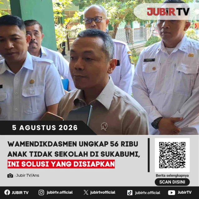 🎓 Wakil Menteri Pendidikan Dasar dan Menengah mengungkap masih ada sekitar 56 ribu anak tidak sekolah (ATS) di Kabupaten Sukabumi. Untuk menekan angka tersebut, pemerintah menyiapkan berbagai solusi, mulai dari memperkuat pendidikan formal dan nonformal, mengoptimalkan Program Pendidikan Jarak Jauh (PJJ), hingga mendorong peran aktif guru dan masyarakat agar anak-anak yang putus sekolah kembali memperoleh hak pendidikannya.

📌 𝐈𝐧𝐟𝐨 𝐥𝐞𝐧𝐠𝐤𝐚𝐩𝐧𝐲𝐚 𝐜𝐞𝐤 𝐝𝐢 𝐬𝐭𝐨𝐫𝐲 & 𝐬𝐨𝐫𝐨𝐭𝐚𝐧

#jubirtv #jubirtvnewscom #pendidikan #anaktidaksekolah #wamendikdasmen #kabupatensukabumi #beritasukabumi #disdiksukabumi #jawabarat #ats