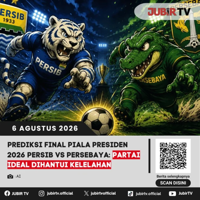 🏆 Final ideal akhirnya tersaji! Persib Bandung dan Persebaya Surabaya akan saling berhadapan di partai puncak Piala Presiden 2026. Meski sama-sama tampil impresif sepanjang turnamen, kedua tim kini dibayangi faktor kelelahan akibat jadwal padat dan intensitas pertandingan tinggi. Siapa yang mampu menjaga konsistensi dan mengangkat trofi juara?

📌 𝐈𝐧𝐟𝐨 𝐥𝐞𝐧𝐠𝐤𝐚𝐩𝐧𝐲𝐚 𝐜𝐞𝐤 𝐝𝐢 𝐬𝐭𝐨𝐫𝐲 & 𝐬𝐨𝐫𝐨𝐭𝐚𝐧

#jubirtv #jubirtvnewscom #persib #persebaya #pialapresiden2026 #finalpialapresiden #bobotoh #bajulijo #beritaolahraga #sepakbola