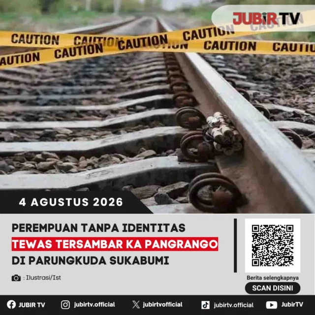 🚆 Seorang perempuan tanpa identitas ditemukan meninggal dunia setelah tertemper KA Pangrango di wilayah Parungkuda, Kabupaten Sukabumi. Peristiwa ini masih dalam penanganan aparat kepolisian, sementara identitas korban terus diupayakan melalui proses identifikasi. Masyarakat yang merasa kehilangan anggota keluarga diimbau segera berkoordinasi dengan pihak berwenang.

📌 𝐈𝐧𝐟𝐨 𝐥𝐞𝐧𝐠𝐤𝐚𝐩𝐧𝐲𝐚 𝐜𝐞𝐤 𝐝𝐢 𝐬𝐭𝐨𝐫𝐲 & 𝐬𝐨𝐫𝐨𝐭𝐚𝐧

#jubirtv #jubirtvnewscom #parungkuda #kapangrango #kabupatensukabumi #beritasukabumi #peristiwa #polressukabumi #jawabarat #info