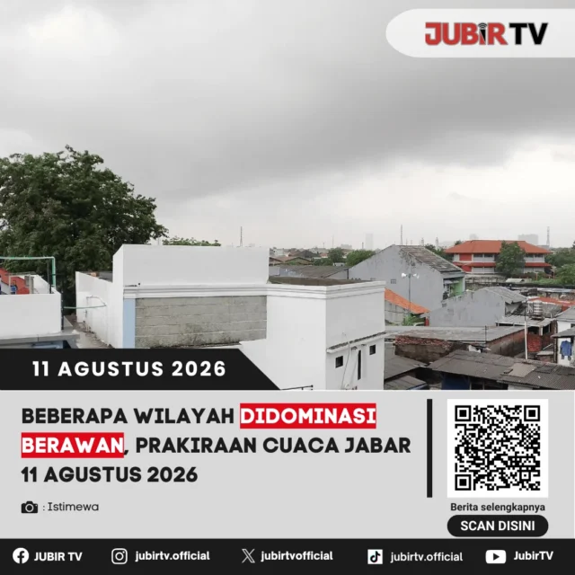 🌥️ Mau beraktivitas di Jawa Barat hari ini? Jangan lupa cek prakiraan cuaca dulu.

Sejumlah wilayah Jawa Barat diprakirakan didominasi cuaca berawan pada Selasa (11/8/2026). Meski begitu, potensi hujan masih bisa terjadi di beberapa wilayah pada waktu tertentu.

Buat kamu yang punya aktivitas di luar rumah, terutama perjalanan jauh, penting untuk mengetahui kondisi cuaca sebelum berangkat.

Wilayah mana saja yang berpotensi hujan hari ini?

📌 𝐈𝐧𝐟𝐨 𝐥𝐞𝐧𝐠𝐤𝐚𝐩𝐧𝐲𝐚 𝐜𝐞𝐤 𝐝𝐢 𝐬𝐭𝐨𝐫𝐲 & 𝐬𝐨𝐫𝐨𝐭𝐚𝐧

#jubirtv #jubirtvnewscom #prakiraancuaca #cuacajabar #jawabarat #bmkg #cuacasukabumi #sukabumi #infocuaca #beritasukabumi