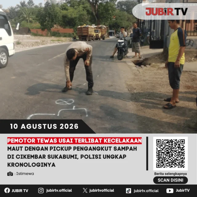 🚨 Kecelakaan maut kembali terjadi di Cikembar, Sukabumi. Seorang pemotor tewas usai terlibat kecelakaan dengan pikap pengangkut sampah.

Peristiwa tersebut melibatkan sepeda motor dan kendaraan pikap. Polisi telah melakukan pemeriksaan serta mengungkap kronologi kecelakaan yang menewaskan pengendara motor tersebut.

Bagaimana kronologi lengkap kecelakaan maut ini?

📌 𝐈𝐧𝐟𝐨 𝐥𝐞𝐧𝐠𝐤𝐚𝐩𝐧𝐲𝐚 𝐜𝐞𝐤 𝐝𝐢 𝐬𝐭𝐨𝐫𝐲 & 𝐬𝐨𝐫𝐨𝐭𝐚𝐧

#jubirtv #jubirtvnewscom #cikembar #sukabumi #kecelakaan #kecelakaansukabumi #kecelakaanmaut #pemotor #lalulintas #beritasukabumi