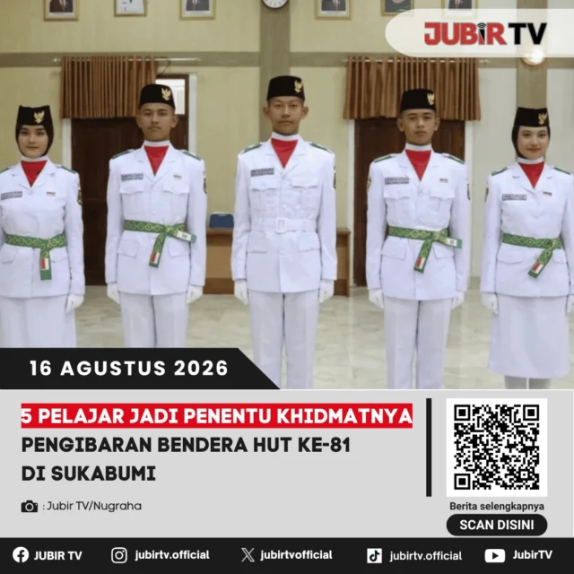 5 pelajar jadi penentu khidmatnya pengibaran bendera HUT ke-81 RI di Sukabumi.

Lima pelajar terpilih mendapat tugas penting dalam prosesi pengibaran Sang Merah Putih pada peringatan HUT ke-81 Kemerdekaan RI di Kabupaten Sukabumi.

Siapa saja mereka dan seperti apa peran pentingnya?

📌 𝐈𝐧𝐟𝐨 𝐥𝐞𝐧𝐠𝐤𝐚𝐩𝐧𝐲𝐚 𝐜𝐞𝐤 𝐝𝐢 𝐬𝐭𝐨𝐫𝐲 & 𝐬𝐨𝐫𝐨𝐭𝐚𝐧

#jubirtv #jubirtvnewscom #paskibraka #sukabumi #hutri81 #17agustus #pengibaranbendera #kemerdekaanindonesia #pelajarsukabumi #merahputih #beritasukabumi