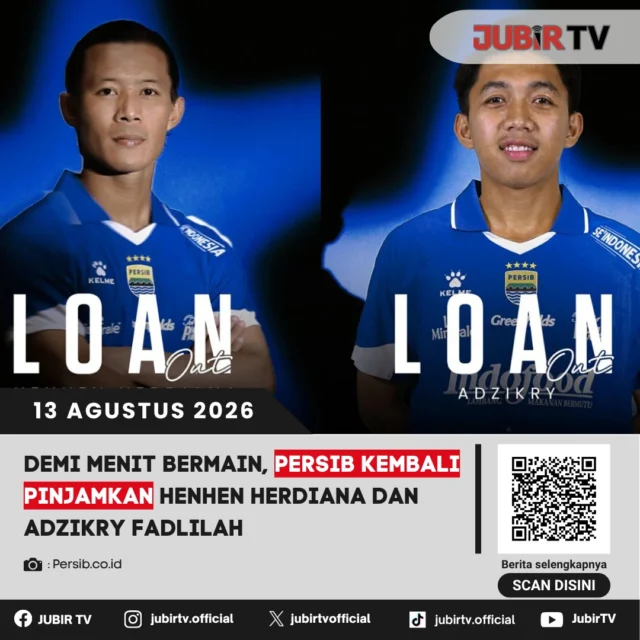 ⚽ Demi menit bermain, Persib kembali pinjamkan Henhen Herdiana dan Adzikry Fadlilah.

Persib mengambil langkah untuk memberi kesempatan bermain lebih banyak kepada kedua pemain tersebut melalui skema peminjaman.

Ke mana Henhen dan Adzikry dipinjamkan?

📌 𝐈𝐧𝐟𝐨 𝐥𝐞𝐧𝐠𝐤𝐚𝐩𝐧𝐲𝐚 𝐜𝐞𝐤 𝐝𝐢 𝐬𝐭𝐨𝐫𝐲 & 𝐬𝐨𝐫𝐨𝐭𝐚𝐧

#jubirtv #jubirtvnewscom #persib #persibbandung #henhenherdiana #adzikryfadlilah #maungbandung #bobotoh #liga1 #sepakbolaindonesia #transferpemain