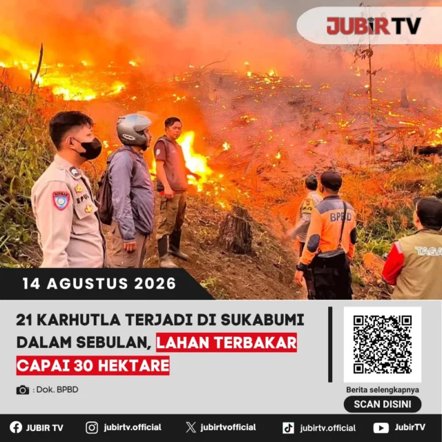 🔥 Sebulan terakhir, 21 kasus karhutla terjadi di Kabupaten Sukabumi.

Luas lahan yang terbakar mencapai 30 hektare, dengan sejumlah kejadian diduga dipicu pembakaran lahan yang kemudian sulit dikendalikan.

Warga diimbau meningkatkan kewaspadaan dan tidak sembarangan membakar lahan, terutama saat kondisi kering.

Wilayah mana saja yang terdampak?

📌 𝐈𝐧𝐟𝐨 𝐥𝐞𝐧𝐠𝐤𝐚𝐩𝐧𝐲𝐚 𝐜𝐞𝐤 𝐝𝐢 𝐬𝐭𝐨𝐫𝐲 & 𝐬𝐨𝐫𝐨𝐭𝐚𝐧

#jubirtv #jubirtvnewscom #sukabumi #karhutla #kebakaranlahan #kebakaranhutan #damkar #sukabumiselatan #lingkungan #infodarurat #beritasukabumi