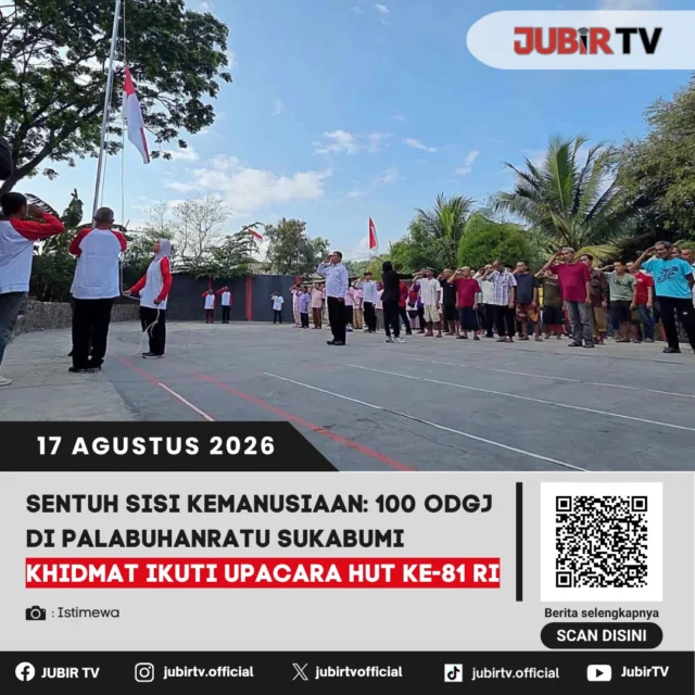 ❤️ Sentuh sisi kemanusiaan, sekitar 100 ODGJ di Palabuhanratu khidmat ikuti upacara HUT ke-81 RI.

Para penghuni Panti Sosial Aura Welas Asih mengikuti upacara pengibaran Merah Putih dengan tertib. Kegiatan ini juga menjadi bagian dari terapi sosial dan rehabilitasi mental, sekaligus mengajak masyarakat menghapus stigma terhadap ODGJ. 

📌 𝐈𝐧𝐟𝐨 𝐥𝐞𝐧𝐠𝐤𝐚𝐩𝐧𝐲𝐚 𝐜𝐞𝐤 𝐝𝐢 𝐬𝐭𝐨𝐫𝐲 & 𝐬𝐨𝐫𝐨𝐭𝐚𝐧

#jubirtv #jubirtvnewscom #palabuhanratu #sukabumi #hutri81 #odgj #upacarahutri #kemerdekaanindonesia #kemanusiaan #rehabilitasi #beritasukabumi