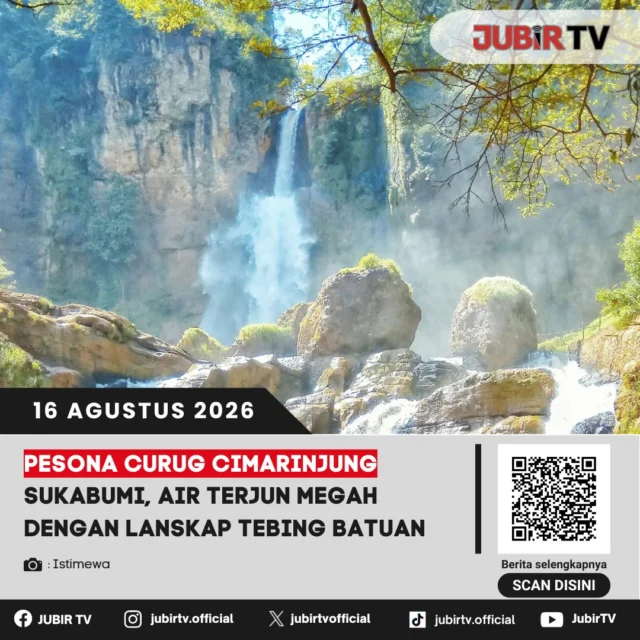 💦 Pesona Curug Cimarinjung, air terjun megah dengan lanskap tebing batu di Sukabumi.

Curug Cimarinjung menawarkan panorama alam yang memukau, dengan air terjun tinggi berpadu tebing-tebing batu yang menjadi daya tarik tersendiri bagi wisatawan.

Seperti apa keindahan Curug Cimarinjung?

📌 𝐈𝐧𝐟𝐨 𝐥𝐞𝐧𝐠𝐤𝐚𝐩𝐧𝐲𝐚 𝐜𝐞𝐤 𝐝𝐢 𝐬𝐭𝐨𝐫𝐲 & 𝐬𝐨𝐫𝐨𝐭𝐚𝐧

#jubirtv #jubirtvnewscom #curugcimarinjung #sukabumi #wisatasukabumi #wisataalam #geoparkciletuh #curug #wisatajabar #sukabumiselatan #beritasukabumi