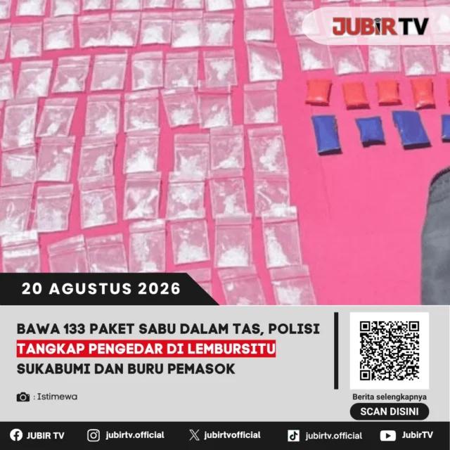 🚨 Bawa 133 paket sabu dalam tas, pengedar di Lembursitu Sukabumi ditangkap polisi.

Polisi mengamankan seorang terduga pengedar yang kedapatan membawa 133 paket sabu dalam sebuah tas. Sementara pemasok barang haram tersebut masih dalam pengejaran.

Bagaimana kronologi penangkapannya?

📌 𝐈𝐧𝐟𝐨 𝐥𝐞𝐧𝐠𝐤𝐚𝐩𝐧𝐲𝐚 𝐜𝐞𝐤 𝐝𝐢 𝐬𝐭𝐨𝐫𝐲 & 𝐬𝐨𝐫𝐨𝐭𝐚𝐧

#jubirtv #jubirtvnewscom #sukabumi #lembursitu #sabu #narkoba #pengedar #polisi #kriminal #beritasukabumi