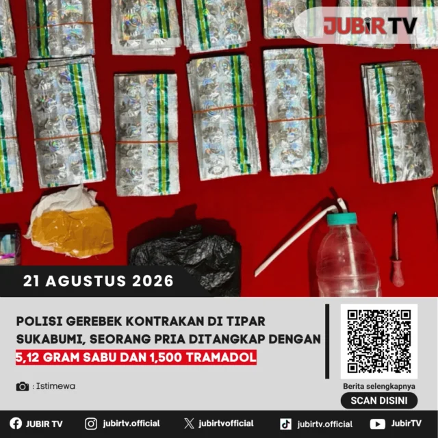 🚨 Polisi gerebek kontrakan di Tipar Sukabumi, pria ditangkap bawa 512 gram sabu dan 1.500 tramadol.

Polisi mengamankan seorang pria dalam penggerebekan sebuah kontrakan di wilayah Tipar, Sukabumi. Dari lokasi, petugas menyita 512 gram sabu dan 1.500 butir tramadol.

Bagaimana kronologi penggerebekannya?

📌 𝐈𝐧𝐟𝐨 𝐥𝐞𝐧𝐠𝐤𝐚𝐩𝐧𝐲𝐚 𝐜𝐞𝐤 𝐝𝐢 𝐬𝐭𝐨𝐫𝐲 & 𝐬𝐨𝐫𝐨𝐭𝐚𝐧

#jubirtv #jubirtvnewscom #sukabumi #tipar #sabu #narkoba #tramadol #polisi #kriminal #beritasukabumi