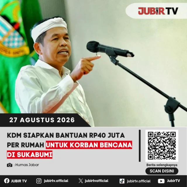 🏠 KDM siapkan bantuan hingga Rp40 juta per rumah untuk korban bencana di Sukabumi.

Bantuan tersebut disiapkan untuk membantu warga yang rumahnya terdampak bencana. Dukungan ini diharapkan dapat mempercepat pemulihan dan meringankan beban masyarakat yang terdampak.

Bagaimana mekanisme dan ketentuan bantuan tersebut?

📌 𝐈𝐧𝐟𝐨 𝐥𝐞𝐧𝐠𝐤𝐚𝐩𝐧𝐲𝐚 𝐜𝐞𝐤 𝐝𝐢 𝐬𝐭𝐨𝐫𝐲 & 𝐬𝐨𝐫𝐨𝐭𝐚𝐧

#jubirtv #jubirtvnewscom #sukabumi #kdm #bencana #korbanbencana #bantuanrumah #jawabarat #pemulihanbencana #beritasukabumi