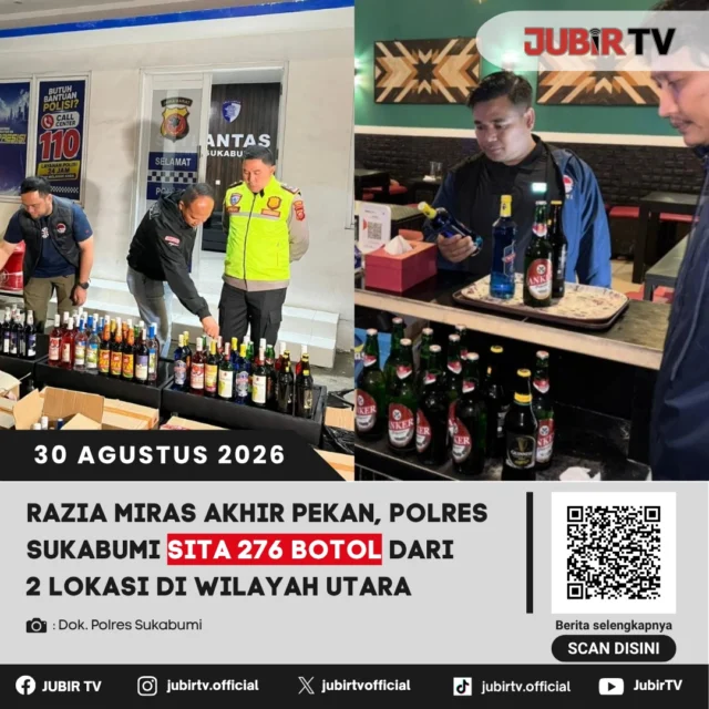 🚔 Razia miras akhir pekan, Polres Sukabumi sita 276 botol dari dua lokasi di wilayah utara.

Polres Sukabumi kembali menggelar razia minuman keras di wilayah utara Kabupaten Sukabumi. Dalam operasi tersebut, petugas menyita 276 botol miras dari dua lokasi.

Razia dilakukan sebagai bagian dari upaya menjaga keamanan dan ketertiban masyarakat.

📌 𝐈𝐧𝐟𝐨 𝐥𝐞𝐧𝐠𝐤𝐚𝐩𝐧𝐲𝐚 𝐜𝐞𝐤 𝐝𝐢 𝐬𝐭𝐨𝐫𝐲 & 𝐬𝐨𝐫𝐨𝐭𝐚𝐧

#jubirtv #jubirtvnewscom #sukabumi #polressukabumi #razia #miras #polisi #operasi #kamtipmas #beritasukabumi