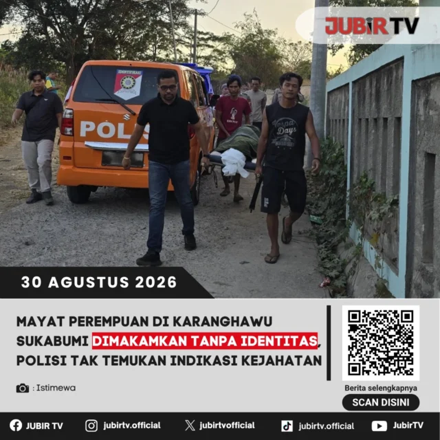 😔 Mayat perempuan yang ditemukan di Pantai Karanghawu, Sukabumi, telah dimakamkan.

Setelah ditemukan di kawasan Pantai Karanghawu dan menjalani proses penanganan serta identifikasi, jenazah perempuan tersebut akhirnya dimakamkan.

Bagaimana proses pemakaman dan perkembangan identitas korban?

📌 𝐈𝐧𝐟𝐨 𝐥𝐞𝐧𝐠𝐤𝐚𝐩𝐧𝐲𝐚 𝐜𝐞𝐤 𝐝𝐢 𝐬𝐭𝐨𝐫𝐲 & 𝐬𝐨𝐫𝐨𝐭𝐚𝐧

#jubirtv #jubirtvnewscom #sukabumi #karanghawu #cisolok #penemuanmayat #pantaisukabumi #peristiwa #polisi #beritasukabumi