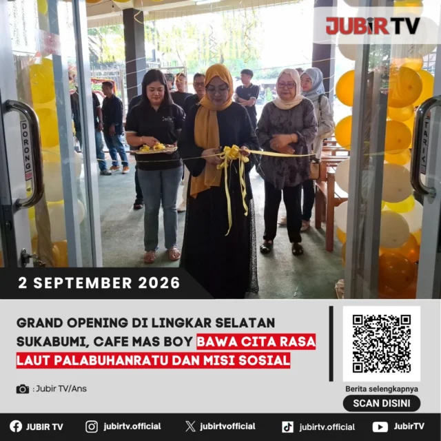 🌊 Grand opening di Lingkar Selatan Sukabumi, Cafe Mas Boy bawa cita rasa laut Palabuhanratu dan misi sosial.

Cafe Mas Boy resmi hadir di kawasan Lingkar Selatan, Sukabumi, dengan menu bercita rasa laut khas Palabuhanratu. Tak hanya soal kuliner, cafe ini juga membawa misi sosial dalam kehadirannya.

📌 𝐈𝐧𝐟𝐨 𝐥𝐞𝐧𝐠𝐤𝐚𝐩𝐧𝐲𝐚 𝐜𝐞𝐤 𝐝𝐢 𝐬𝐭𝐨𝐫𝐲 & 𝐬𝐨𝐫𝐨𝐭𝐚𝐧

#jubirtv #jubirtvnewscom #cafemasboy #sukabumi #palabuhanratu #kuliner #kulinerpalabuhanratu #lingkarselatan #grandopening #misisosial