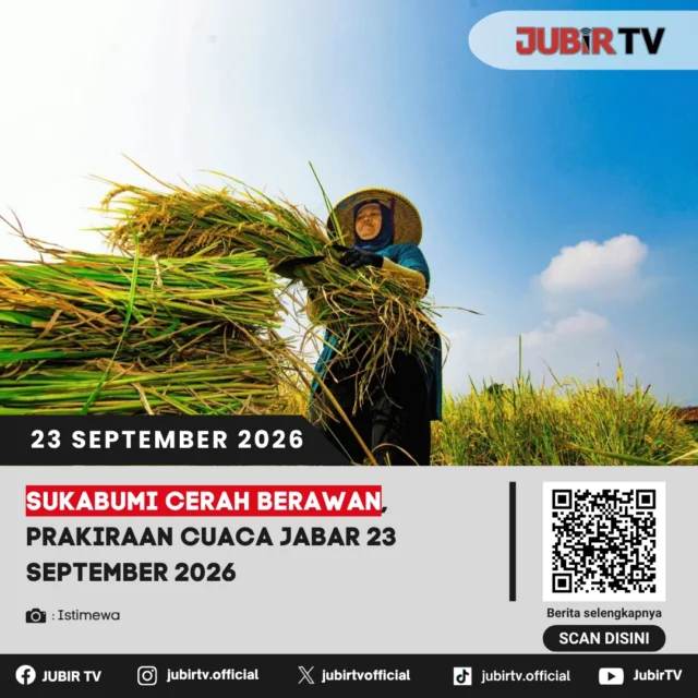 🌤️ Sukabumi Cerah Berawan, Ini Prakiraan Cuaca Jabar 23 September 2026

Sejumlah wilayah Jawa Barat diprakirakan cerah hingga berawan. Sukabumi juga berpotensi berawan, dengan peluang hujan di siang hari.

📌 𝐈𝐧𝐟𝐨 𝐥𝐞𝐧𝐠𝐤𝐚𝐩𝐧𝐲𝐚 𝐜𝐞𝐤 𝐝𝐢 𝐬𝐭𝐨𝐫𝐲 & 𝐬𝐨𝐫𝐨𝐭𝐚𝐧

#jubirtv #jubirtvnewscom #prakiraancuaca #cuacajabar #sukabumi #bmkg #infocuaca #cuacasukabumi