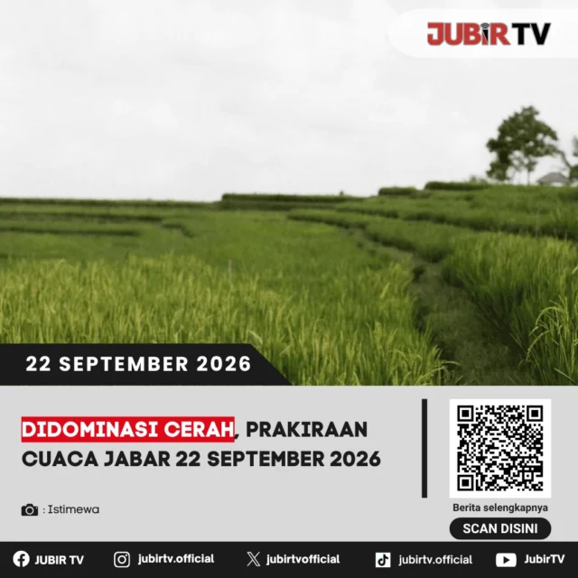 🌤️ Didominasi Cerah, Ini Prakiraan Cuaca Jabar 22 September 2026

Cuaca Jawa Barat diprakirakan didominasi cerah hingga cerah berawan pada Selasa (22/9). Meski begitu, sejumlah wilayah tetap perlu mewaspadai potensi perubahan cuaca.

Bagaimana prakiraan cuaca lengkapnya?

📌 𝐈𝐧𝐟𝐨 𝐥𝐞𝐧𝐠𝐤𝐚𝐩𝐧𝐲𝐚 𝐜𝐞𝐤 𝐝𝐢 𝐬𝐭𝐨𝐫𝐲 & 𝐬𝐨𝐫𝐨𝐭𝐚𝐧

#jubirtv #jubirtvnewscom #prakiraancuaca #cuacajabar #bmkg #sukabumi #infocuaca #jabar #cuacasukabumi