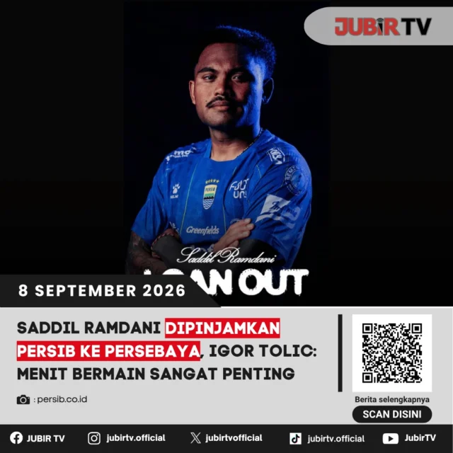 ⚽ Saddil Ramdani Dipinjamkan Persib ke Persebaya, Igor Tolic: Menit Bermain Sangat Penting

Persib Bandung resmi meminjamkan Saddil Ramdani ke Persebaya Surabaya untuk kompetisi Super League 2026/2027. Langkah ini diambil agar Saddil mendapat kesempatan bermain lebih banyak dan menjaga perkembangan performanya.

Pelatih Persib Igor Tolic menilai menit bermain penting untuk menjaga performa dan kepercayaan diri pemain.

📌 𝐈𝐧𝐟𝐨 𝐥𝐞𝐧𝐠𝐤𝐚𝐩𝐧𝐲𝐚 𝐜𝐞𝐤 𝐝𝐢 𝐬𝐭𝐨𝐫𝐲 & 𝐬𝐨𝐫𝐨𝐭𝐚𝐧

#jubirtv #jubirtvnewscom #persib #persibbandung #saddilramdani #persebaya #igortolic #superleague #sepakbolaindonesia #transferpemain
