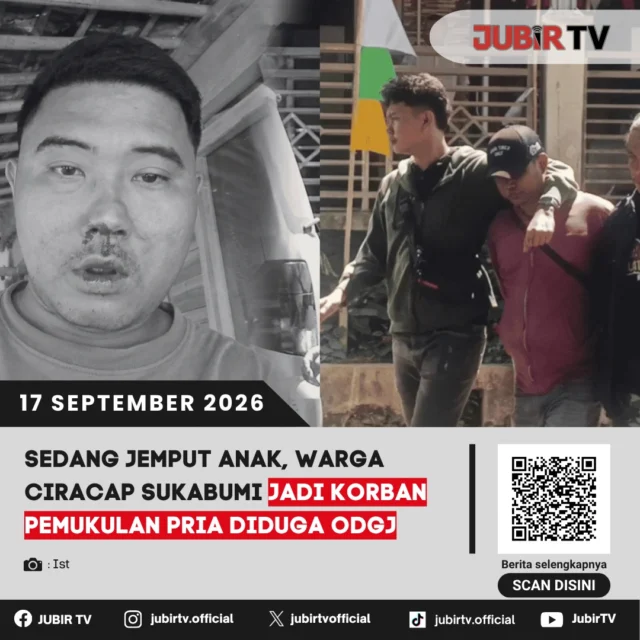 🚨 Sedang Jemput Anak, Warga Ciracap Sukabumi Jadi Korban Pemukulan Pria Diduga ODGJ

Seorang warga Desa Purwasedar, Ciracap, menjadi korban pemukulan saat hendak menjemput anaknya di sekitar SDN Ciracap, Selasa (15/9/2026). Korban kemudian melaporkan kejadian tersebut ke Polsek Ciracap.

Terduga pelaku akhirnya ditemukan di Puskesmas Ciracap dan dibawa ke RSUD Syamsudin SH Kota Sukabumi untuk mendapatkan penanganan medis.

Bagaimana kronologi lengkapnya?

📌 𝐈𝐧𝐟𝐨 𝐥𝐞𝐧𝐠𝐤𝐚𝐩𝐧𝐲𝐚 𝐜𝐞𝐤 𝐝𝐢 𝐬𝐭𝐨𝐫𝐲 & 𝐬𝐨𝐫𝐨𝐭𝐚𝐧

#jubirtv #jubirtvnewscom #ciracap #sukabumi #pemukulan #penganiayaan #odgj #polsekciracap #beritasukabumi
