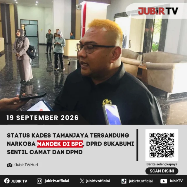 ⚠️ Status Kades Tamanjaya Tersandung Kasus Narkoba, DPRD Soroti Lambannya Proses

Status Kepala Desa Tamanjaya, Kecamatan Ciemas, Sukabumi, masih menjadi perhatian setelah tersandung kasus dugaan penyalahgunaan narkotika. Proses terkait masa depan jabatannya disebut masih menemui kendala di tingkat BPD.

DPRD Sukabumi pun menyoroti kondisi tersebut dan meminta pemerintah daerah bergerak cepat, sementara DPMD menegaskan proses pemberhentian harus mengikuti dasar hukum dan mekanisme yang berlaku.

Kenapa prosesnya masih mandek?

📌 𝐈𝐧𝐟𝐨 𝐥𝐞𝐧𝐠𝐤𝐚𝐩𝐧𝐲𝐚 𝐜𝐞𝐤 𝐝𝐢 𝐬𝐭𝐨𝐫𝐲 & 𝐬𝐨𝐫𝐨𝐭𝐚𝐧

#jubirtv #jubirtvnewscom #kades #tamanjaya #ciemas #sukabumi #dprdsukabumi #pemkabsukabumi #bpd #dpmd #narkoba
