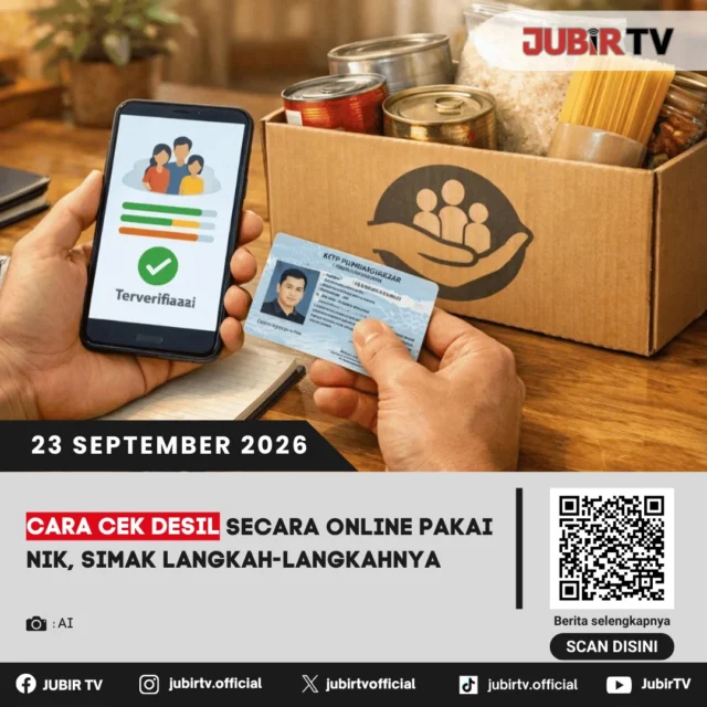 📱 Mau Tahu NIK Kamu Masuk Desil Berapa? Begini Cara Ceknya Secara Online

Masyarakat bisa mengecek status desil secara online menggunakan NIK KTP melalui layanan resmi pemerintah. Data desil menjadi salah satu dasar dalam menentukan sasaran sejumlah program bantuan sosial.

Gimana langkah-langkah cek desil lewat HP?

📌 𝐈𝐧𝐟𝐨 𝐥𝐞𝐧𝐠𝐤𝐚𝐩𝐧𝐲𝐚 𝐜𝐞𝐤 𝐝𝐢 𝐬𝐭𝐨𝐫𝐲 & 𝐬𝐨𝐫𝐨𝐭𝐚𝐧

#jubirtv #jubirtvnewscom #desil #dtsen #nik #bansos #cekbansos #kemensos #bantuansosial