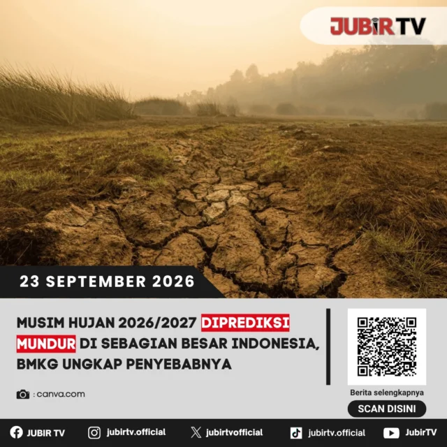 🌦️ Musim Hujan 2026/2027 Diprediksi Mundur, Ini Penyebabnya

BMKG memprediksi awal musim hujan 2026/2027 di 61,08 persen wilayah Indonesia akan datang lebih lambat dari biasanya. Kondisi ini dipengaruhi fenomena El Niño sangat kuat dan IOD positif yang memperpanjang periode kekeringan. 

Musim hujan diperkirakan mulai berlangsung bertahap pada November hingga Desember 2026, dengan puncak hujan di sejumlah wilayah terjadi pada Desember 2026 hingga Februari 2027. 

Lantas, apa dampaknya dan wilayah mana saja yang terdampak?

📌 𝐈𝐧𝐟𝐨 𝐥𝐞𝐧𝐠𝐤𝐚𝐩𝐧𝐲𝐚 𝐜𝐞𝐤 𝐝𝐢 𝐬𝐭𝐨𝐫𝐲 & 𝐬𝐨𝐫𝐨𝐭𝐚𝐧

#jubirtv #jubirtvnewscom #musimhujan #bmkg #elnino #iod #cuacaindonesia #prakiraancuaca #musimkemarau