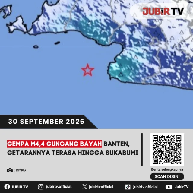 🌎 Gempa M4,4 Guncang Bayah Banten, Getarannya Terasa hingga Sukabumi

Gempa bumi tektonik M4,4 mengguncang wilayah Bayah, Banten, pada Rabu (30/9) pagi. Getarannya dilaporkan terasa hingga sejumlah wilayah, termasuk Sukabumi.

Seperti apa kondisi dan wilayah yang merasakan getaran gempa?

📌 𝐈𝐧𝐟𝐨 𝐥𝐞𝐧𝐠𝐤𝐚𝐩𝐧𝐲𝐚 𝐜𝐞𝐤 𝐝𝐢 𝐬𝐭𝐨𝐫𝐲 & 𝐬𝐨𝐫𝐨𝐭𝐚𝐧

#jubirtv #jubirtvnewscom #gempa #gempabumi #bayah #banten #sukabumi #bmkg #infogempa #jawabarat