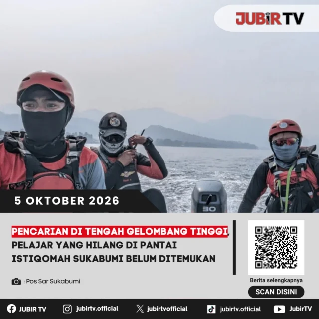 🌊 Gelombang Tinggi Hambat Pencarian Pelajar Hilang di Pantai Istiqomah Sukabumi

Tim SAR gabungan masih mencari seorang pelajar asal Nagrak yang hilang terseret ombak saat berenang di Pantai Istiqomah, Palabuhanratu, Sukabumi. Hingga hari kedua, korban belum ditemukan.

Pencarian terkendala gelombang tinggi dan angin kencang. Operasi akan kembali dilanjutkan pada hari berikutnya.

Bagaimana perkembangan pencariannya?

📌 𝐈𝐧𝐟𝐨 𝐥𝐞𝐧𝐠𝐤𝐚𝐩𝐧𝐲𝐚 𝐜𝐞𝐤 𝐝𝐢 𝐬𝐭𝐨𝐫𝐲 & 𝐬𝐨𝐫𝐨𝐭𝐚𝐧

#jubirtv #jubirtvnewscom #sukabumi #palabuhanratu #pantaiistiqomah #pelajarhilang #timSAR #pencarian #gelombangtinggi
