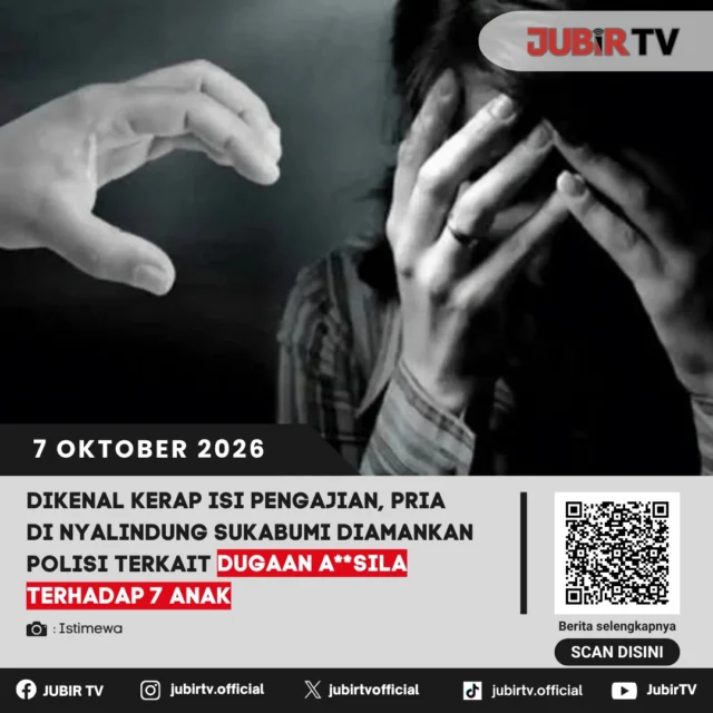 🚨 Pria di Nyalindung Sukabumi Diamankan, Diduga Lakukan A**sila terhadap 7 Anak

Seorang pria berinisial IS diamankan Satreskrim Polres Sukabumi terkait dugaan tindakan asusila terhadap tujuh anak di bawah umur di Kecamatan Nyalindung.

Kasus terungkap setelah keluarga salah satu korban melapor. Polisi menyebut IS dikenal kerap mengisi pengajian di lingkungan sekitar dan kini para korban mendapat pendampingan untuk pemulihan psikologis.

Bagaimana kasus ini terungkap?

📌 𝐈𝐧𝐟𝐨 𝐥𝐞𝐧𝐠𝐤𝐚𝐩𝐧𝐲𝐚 𝐜𝐞𝐤 𝐝𝐢 𝐬𝐭𝐨𝐫𝐲 & 𝐬𝐨𝐫𝐨𝐭𝐚𝐧

#jubirtv #jubirtvnewscom #sukabumi #nyalindung #kriminal #perlindungananak #polisisukabumi #anak