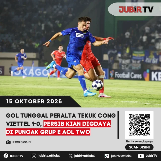 ⚽ Peralta Jadi Penentu! Persib Tekuk Cong Viettel 1-0, Kokoh di Puncak Grup E ACL Two

Persib Bandung mengamankan tiga poin setelah menundukkan wakil Vietnam, Cong Viettel FC, dengan skor 1-0 di Stadion Si Jalak Harupat, Rabu (14/10). Gol kemenangan dicetak Mariano Peralta lewat penalti pada menit ke-45.

Laga berlangsung panas hingga kedua tim sama-sama kehilangan satu pemain akibat kartu merah. Kemenangan ini membawa Persib mengoleksi 6 poin dan memimpin klasemen sementara Grup E.

Bisakah Maung Bandung mempertahankan tren positif di Asia?

📌 𝐈𝐧𝐟𝐨 𝐥𝐞𝐧𝐠𝐤𝐚𝐩𝐧𝐲𝐚 𝐜𝐞𝐤 𝐝𝐢 𝐬𝐭𝐨𝐫𝐲 & 𝐬𝐨𝐫𝐨𝐭𝐚𝐧

#jubirtv #jubirtvnewscom #persib #persibbandung #acltwo #marianoperalta #maungbandung #congviettel #sepakbola