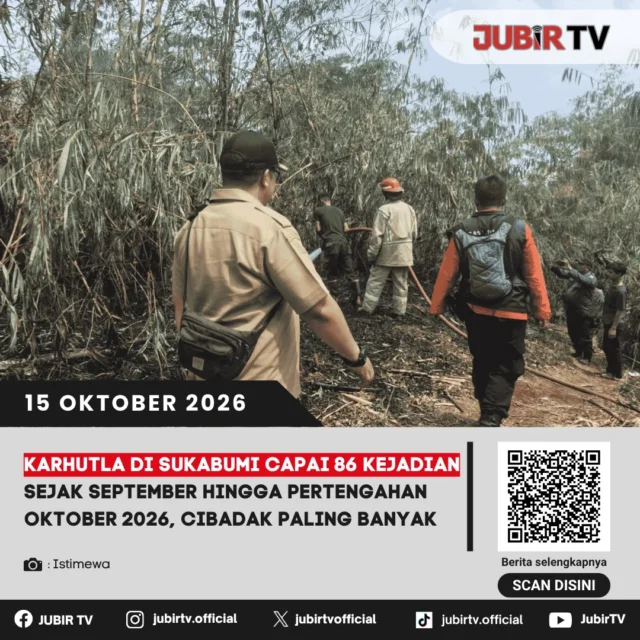 🔥 86 Kejadian Karhutla di Sukabumi, Cibadak Paling Banyak!

BPBD Kabupaten Sukabumi mencatat 86 kejadian kebakaran hutan dan lahan sejak September hingga pertengahan Oktober 2026. Cibadak menjadi wilayah terbanyak dengan sembilan kejadian, disusul Ciemas sebanyak delapan kejadian.

Sebagian kebakaran dipicu aktivitas manusia, mulai dari membakar sampah hingga puntung rokok. Warga diimbau lebih waspada saat musim kemarau.

📌 𝐈𝐧𝐟𝐨 𝐥𝐞𝐧𝐠𝐤𝐚𝐩𝐧𝐲𝐚 𝐜𝐞𝐤 𝐝𝐢 𝐬𝐭𝐨𝐫𝐲 & 𝐬𝐨𝐫𝐨𝐭𝐚𝐧

#jubirtv #jubirtvnewscom #karhutla #sukabumi #cibadak #bpbd #kebakaranlahan #musimkemarau